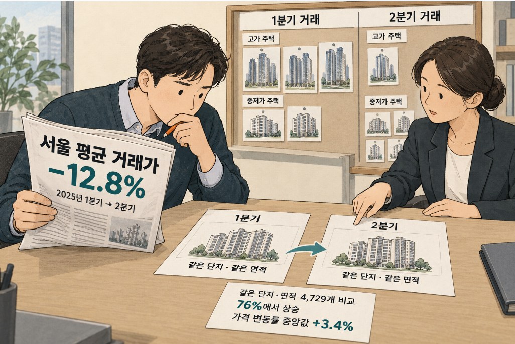 평균 하락, 같은 아파트는 상승
