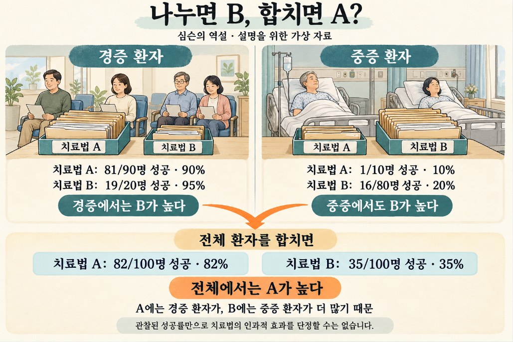 환자군에 따라 뒤집히는 성공률