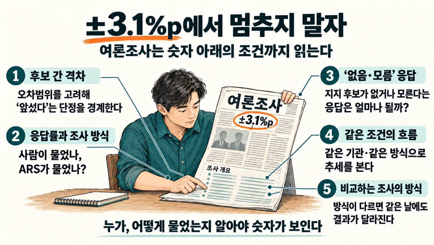 여론조사 기사 읽는 순서